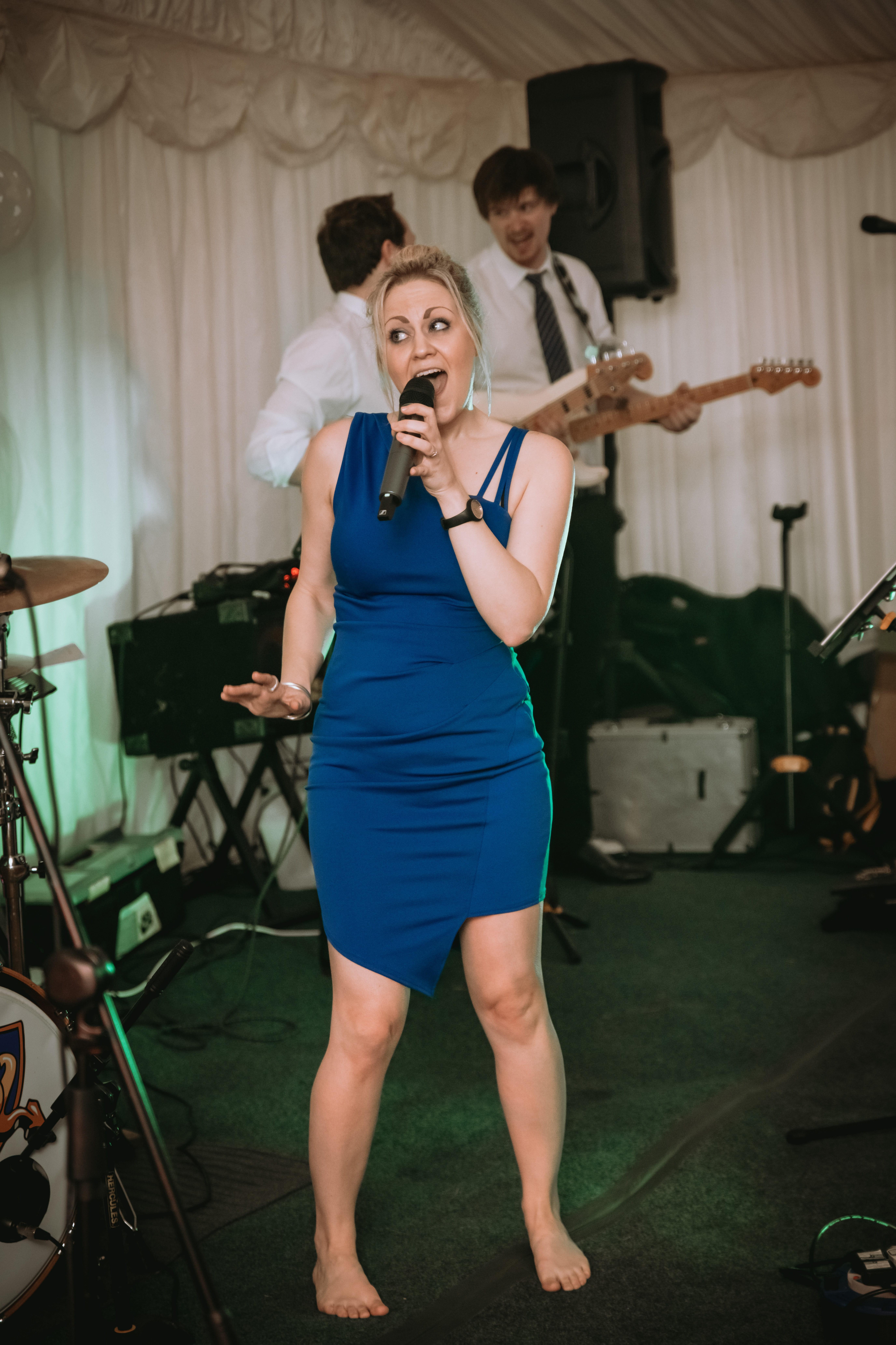 Tracy Wedding and Events Singer About Me Blue Dress Essex Wedding Singer