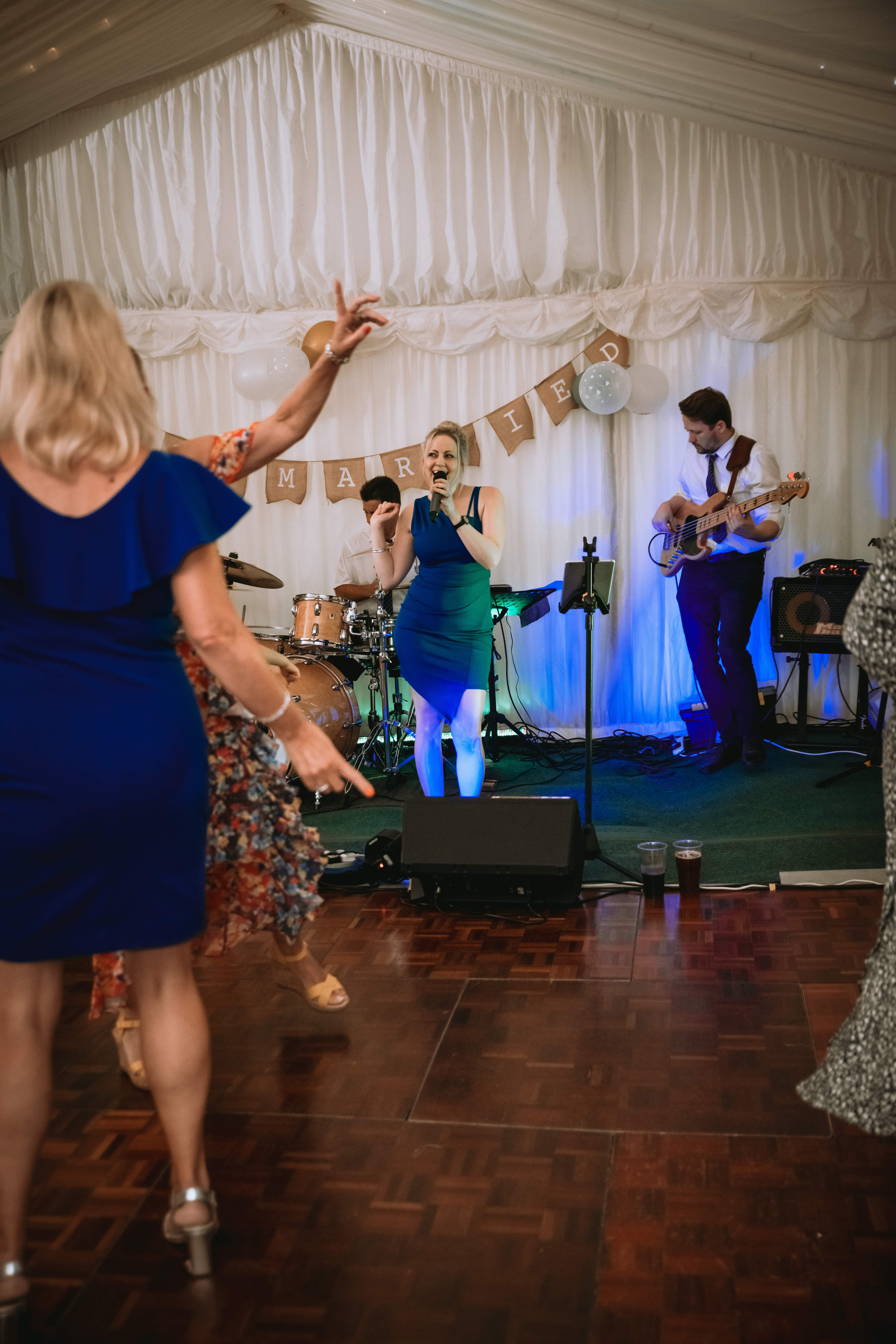 Tracy Wedding and Events Wedding Bands Essex Blue Dress