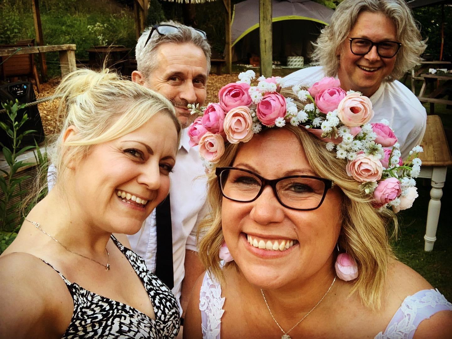 Tracy with a wedding bride - Colchester wedding singer